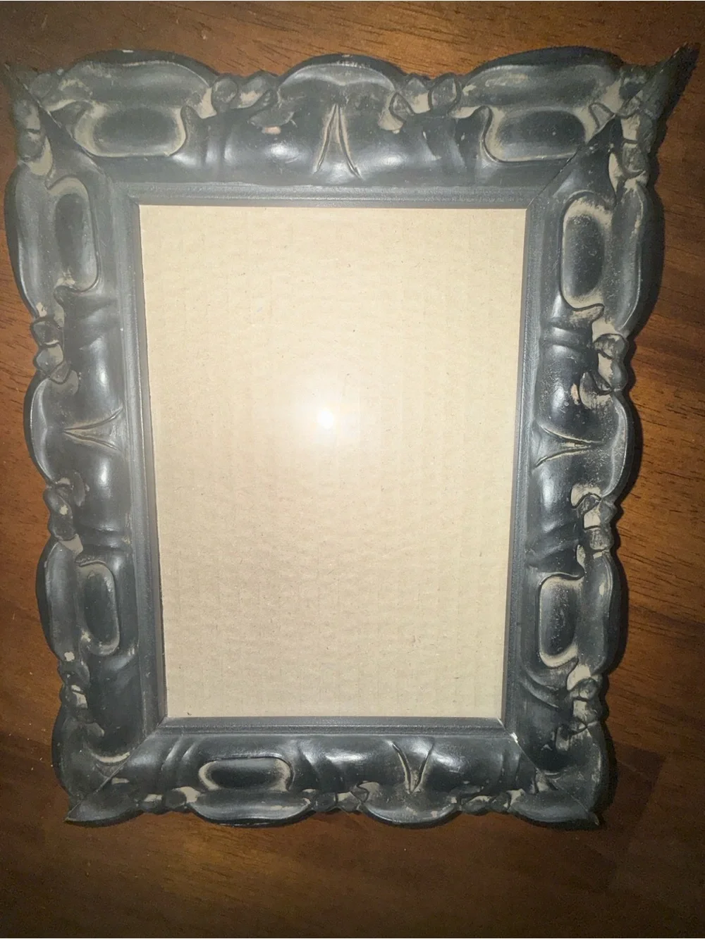 Intricate Ornate Black Picture Frame Standing or Hanging 5x7